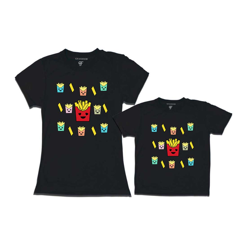 french fries t shirts for Mom and Son in Black Color available @ gfashion.jpg