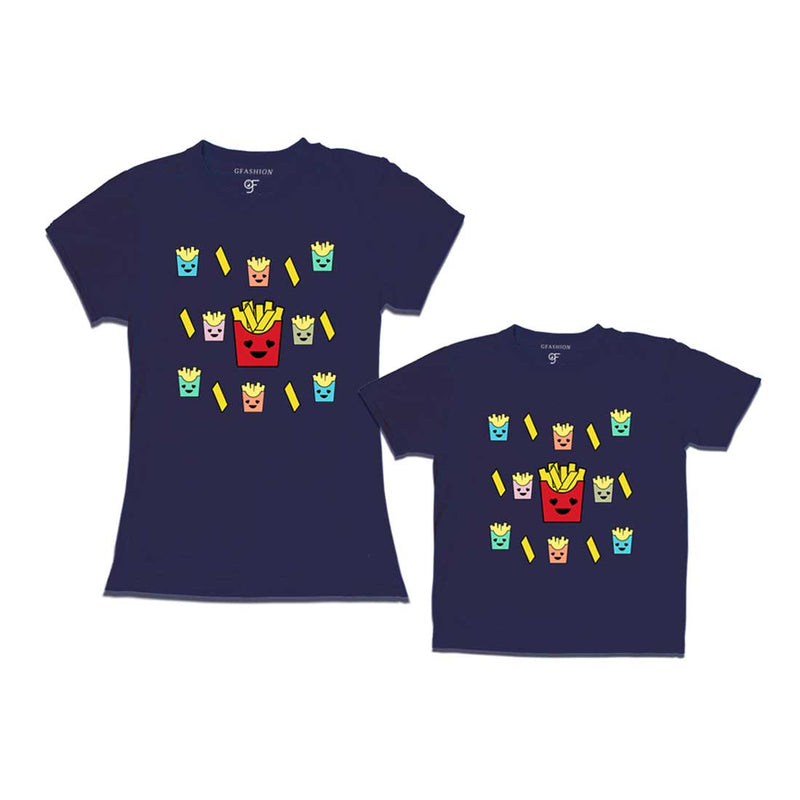 french fries t shirts for Mom and Son in Navy Color available @ gfashion.jpg