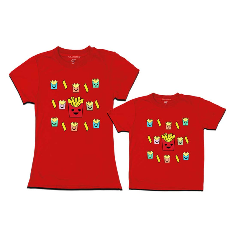 french fries t shirts for Mom and Son in Red Color available @ gfashion.jpg