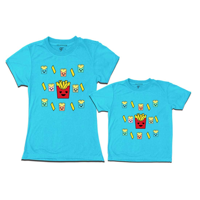 french fries t shirts for Mom and Son in Sky Blue Color available @ gfashion.jpg