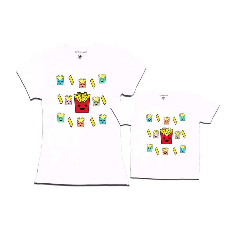 french fries t shirts for Mom and Son in White Color available @ gfashion.jpg