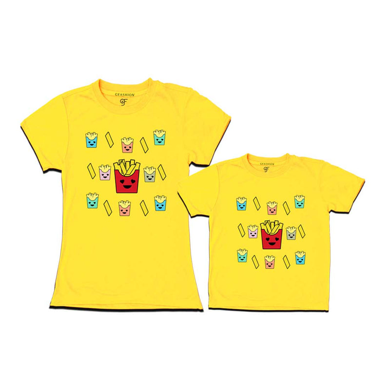french fries t shirts for Mom and Son in Yellow Color available @ gfashion.jpg