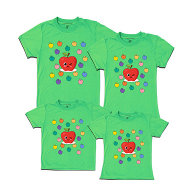 funny apple matching t shirts in Pista Green Color available @ gfashion.jpg
