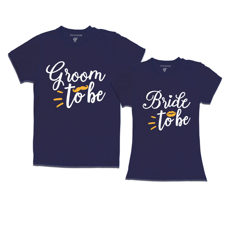 gfashion groom to be bride to be t shirts-navy
