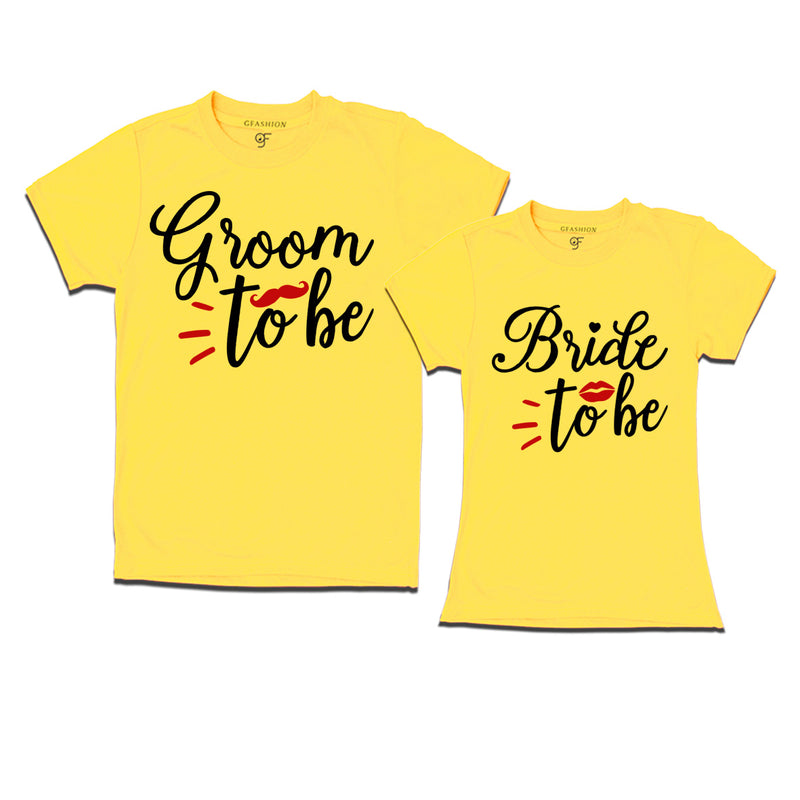 gfashion groom to be bride to be t shirts-yellow
