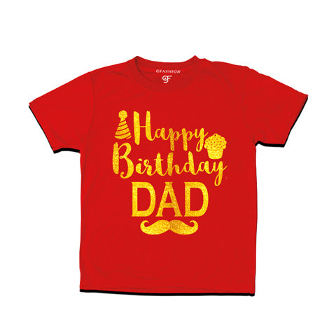 happy birthday dad from son-daughter t shirts-red