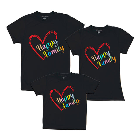 happy family t shirts for dad mom daughter