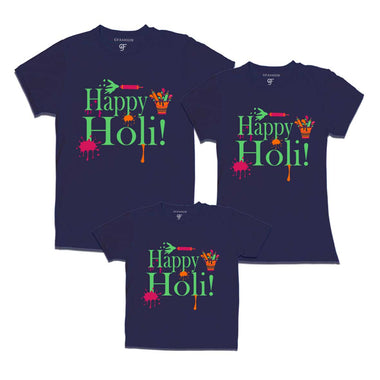 Happy Holi T-shirts For Dad Mom Son