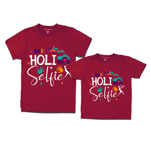 Holi Selfie T shirts for couples and family