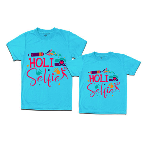 Holi Selfie T shirts for couples and family