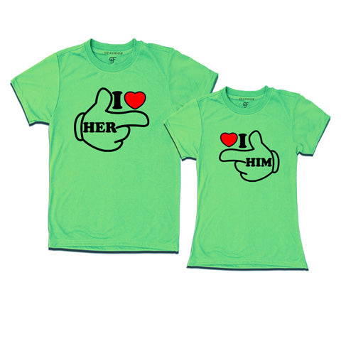 I Love Her-Him-Couple Tshirts-gfashion india-pistagreen