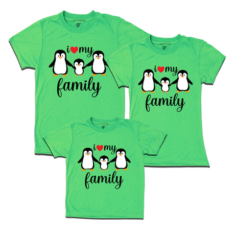 i love my family penquin matching set