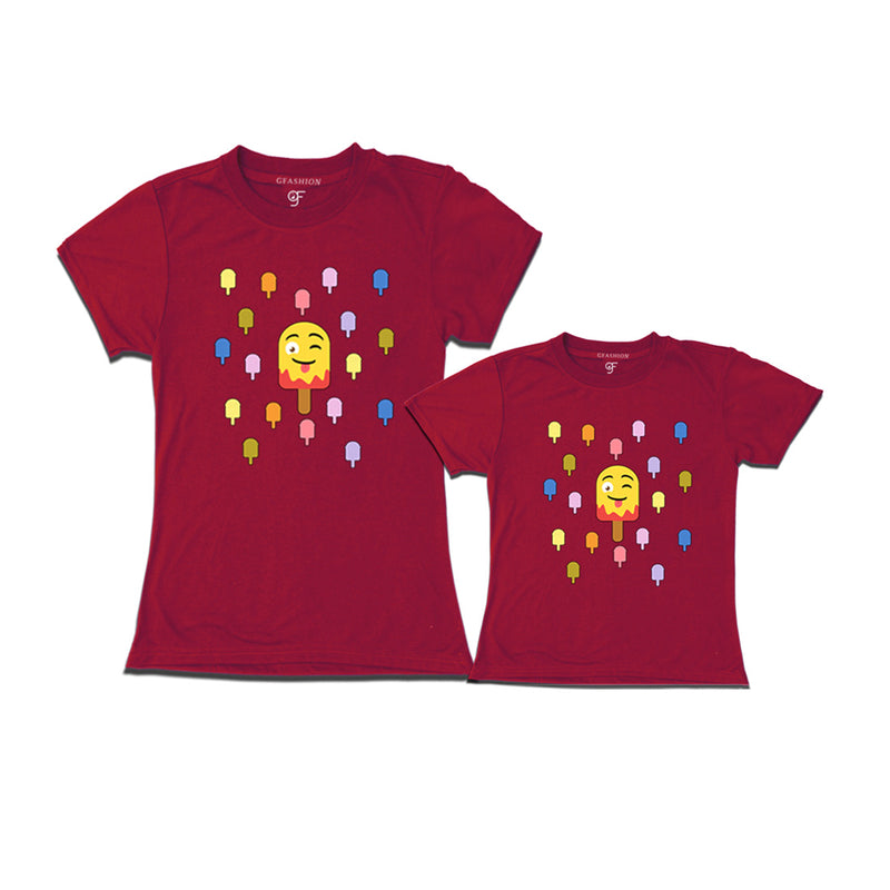 ice cream t shirt for mom and baby in Maroon Color available @ gfashion.jpg