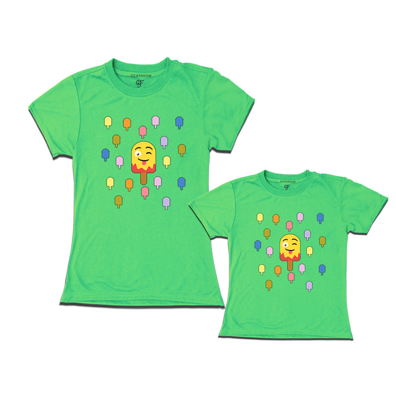 ice cream t shirt for mom and baby in Pista Green Color available @ gfashion.jpg