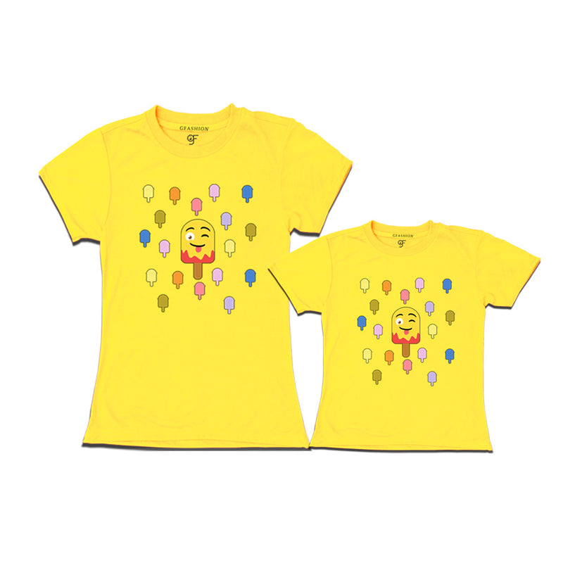 ice cream t shirt for mom and baby in Yellow Color available @ gfashion.jpg
