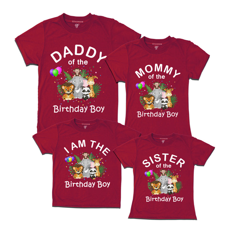 Jungle-Animal Birthday Theme T-shirts for Family