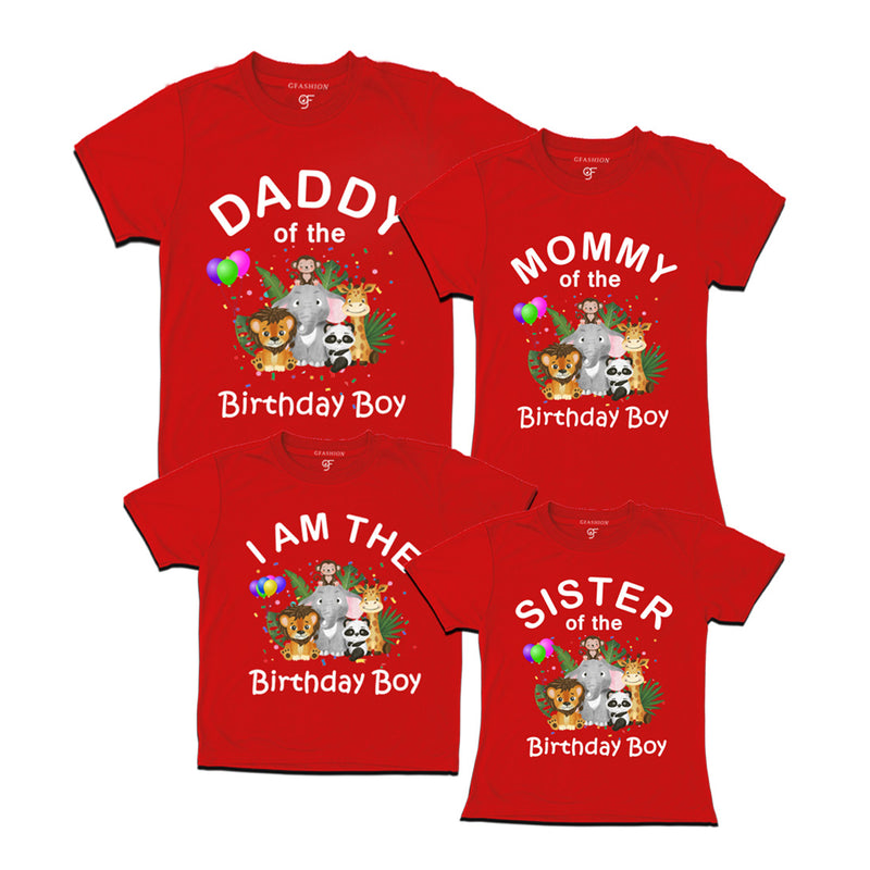Jungle-Animal Birthday Theme T-shirts for Family
