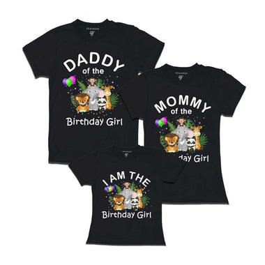 Jungle-Animal Birthday Theme T-shirts for Dad Mom and Daughter