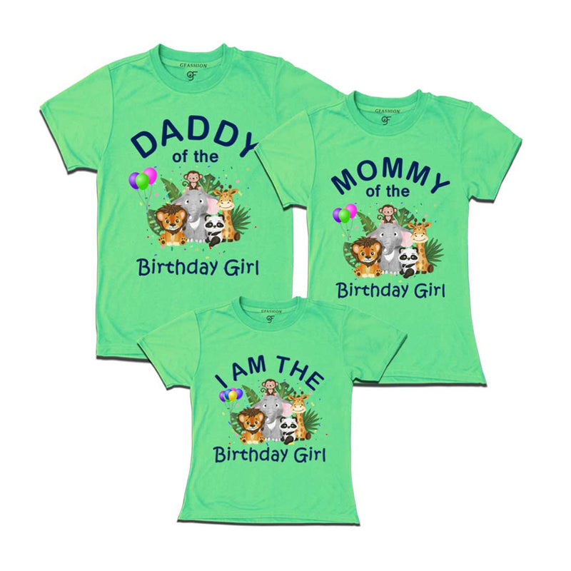 Jungle-Animal Birthday Theme T-shirts for Dad Mom and Daughter