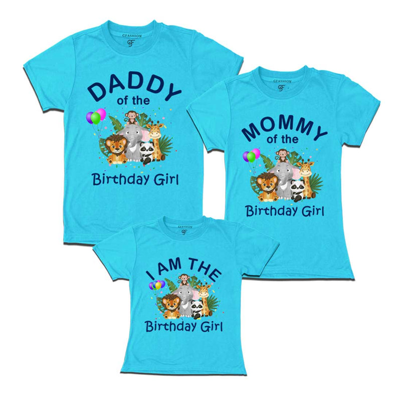 Jungle-Animal Birthday Theme T-shirts for Dad Mom and Daughter