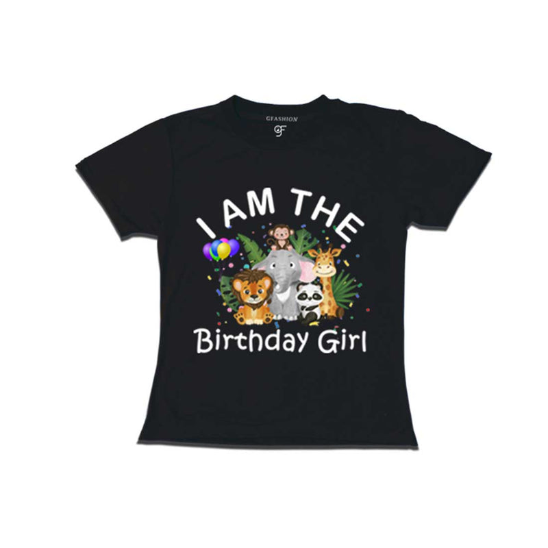 Jungle Animal Theme Birthday Girl T-shirts