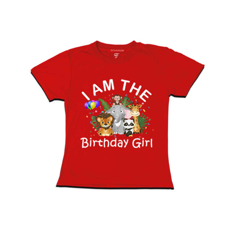 Jungle Animal Theme Birthday Girl T-shirts