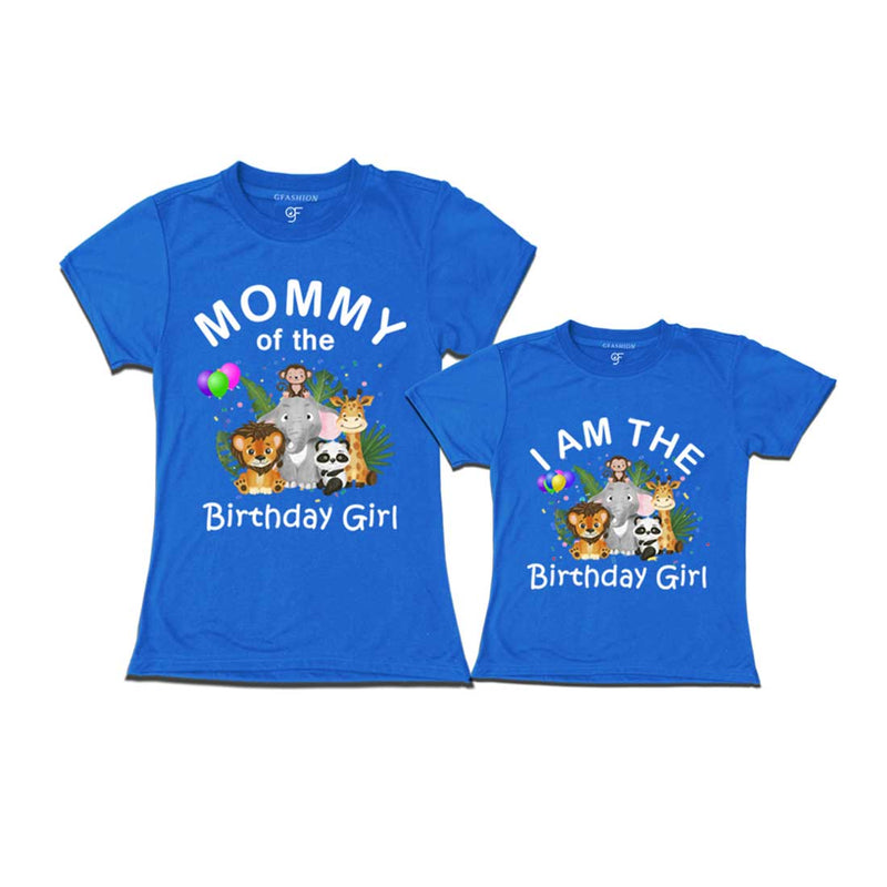 Jungle-Animal Birthday Theme T-shirts for Mom and Daughter