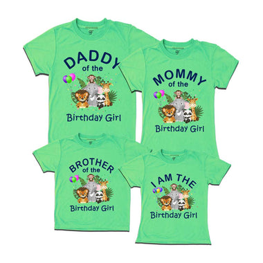 Jungle Theme Birthday Girl  T-shirts with family