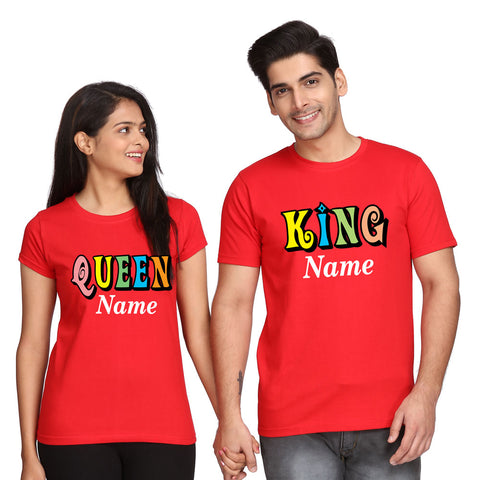 King Queen customize couple t shirts