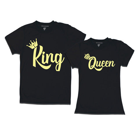 King Queen-Customize couple t shirts-gfashion-black