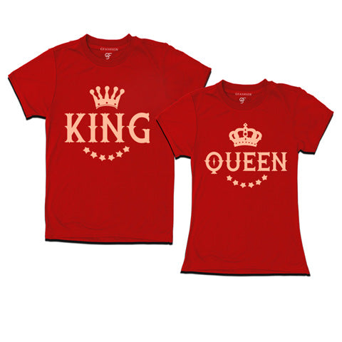 King Queen T-shirts-couple t shirts for pre wedding-gfashion-red