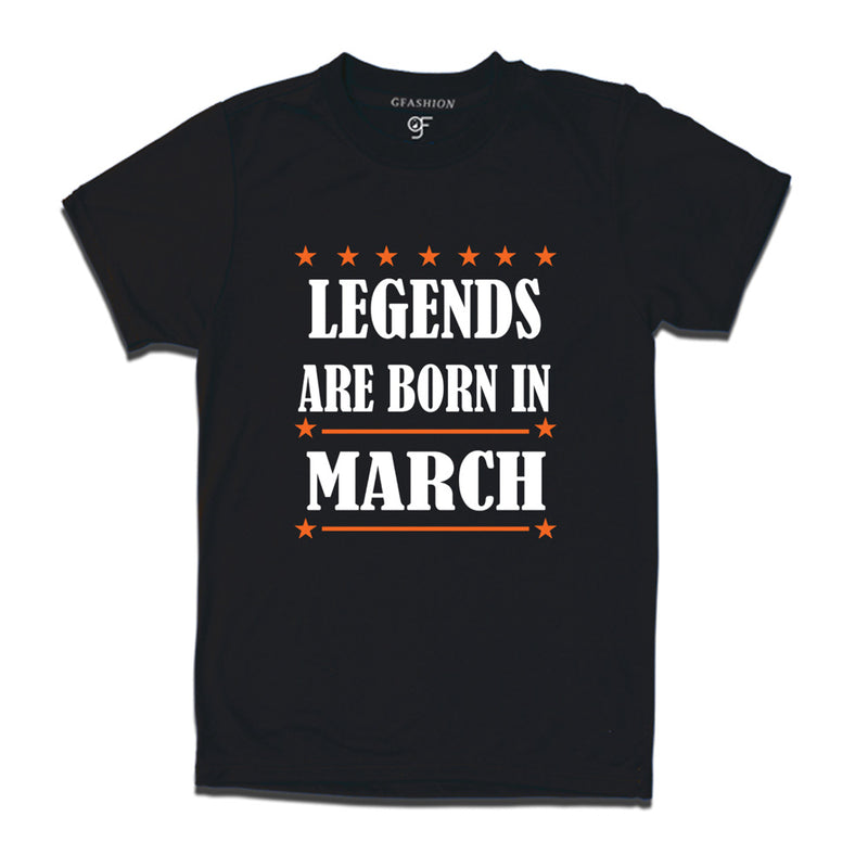 Legends Born in March-Birthday t-shirts