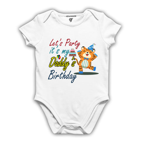 buy now Let's party it's my dad's birthday baby rompers onesie bodysuit from baby clothing collection @ gfashion