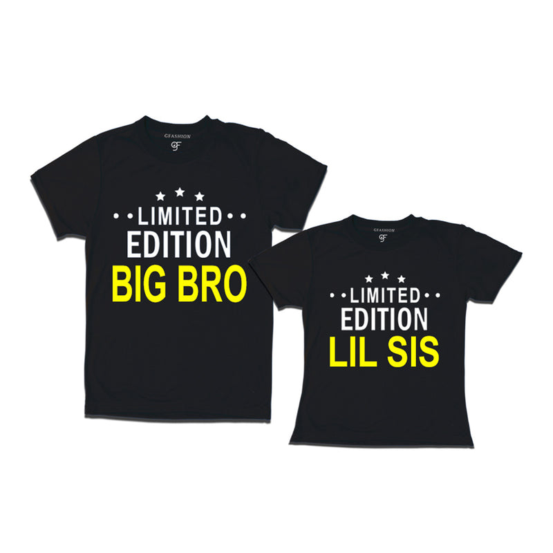 Limited Edition Big Bro Lil Sis T-shirts-Black