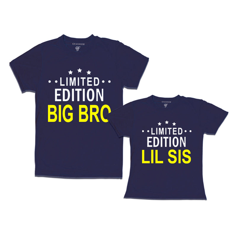 Limited Edition Big Bro Lil Sis T-shirts-Navy