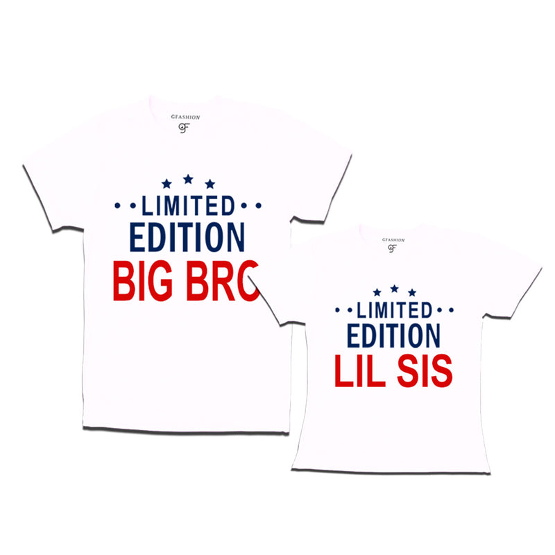 Limited Edition Big Bro Lil Sis T-shirts-White