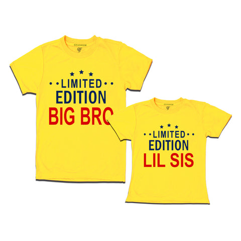 Limited Edition Big Bro Lil Sis T-shirts-Yellow