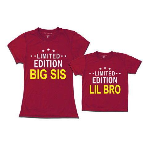 Limited Edition Big Sis-Lil Bro T-shirts-Maroon