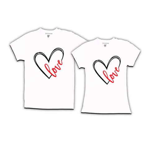 Love Printed Couple T-shirts