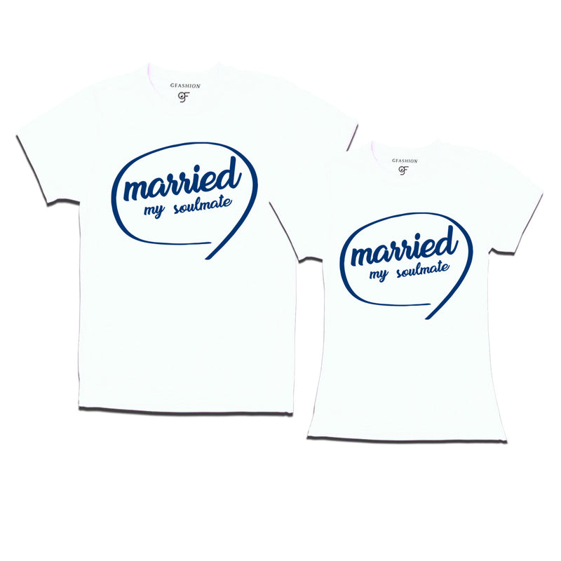 married my soul mate couple tees