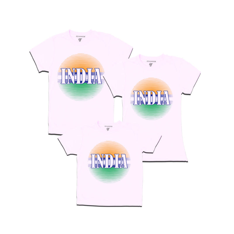 matching Indian family matching t-shirt for set of 3 for dad mom and girl