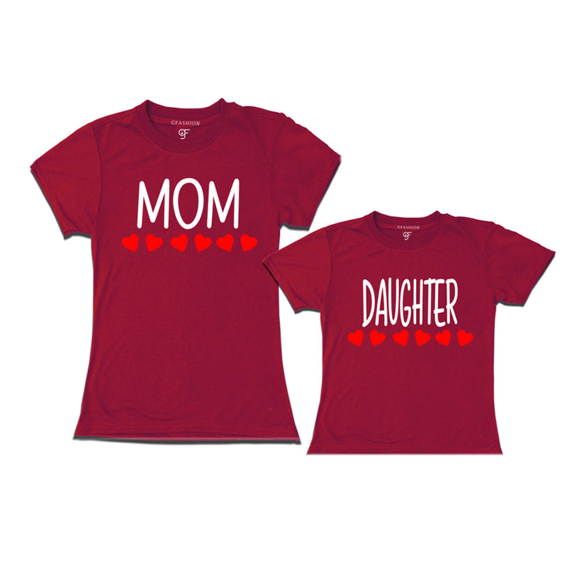 matching-t-shirts-for-mom-and-Daughter-get-now-from-gfahion-online-store-india-avaialble-all-colors-Maroon