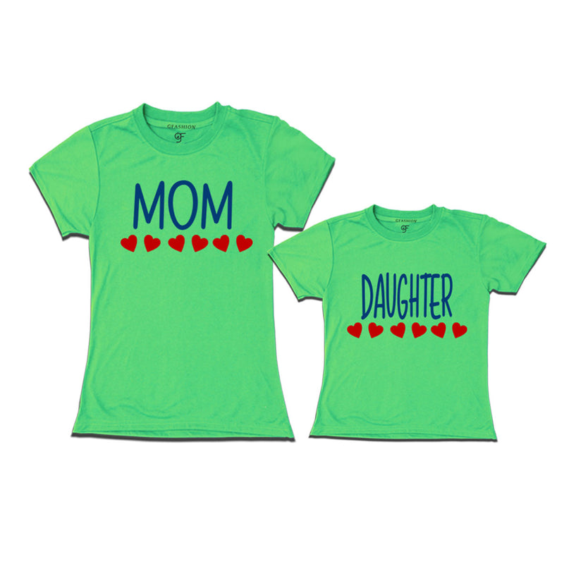 matching-t-shirts-for-mom-and-Daughter-get-now-from-gfahion-online-store-india-avaialble-all-colors-Pista Green