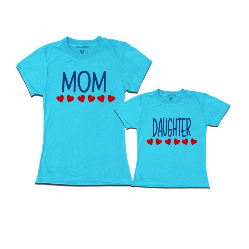 matching-t-shirts-for-mom-and-Daughter-get-now-from-gfahion-online-store-india-avaialble-all-colors-Sky Blue