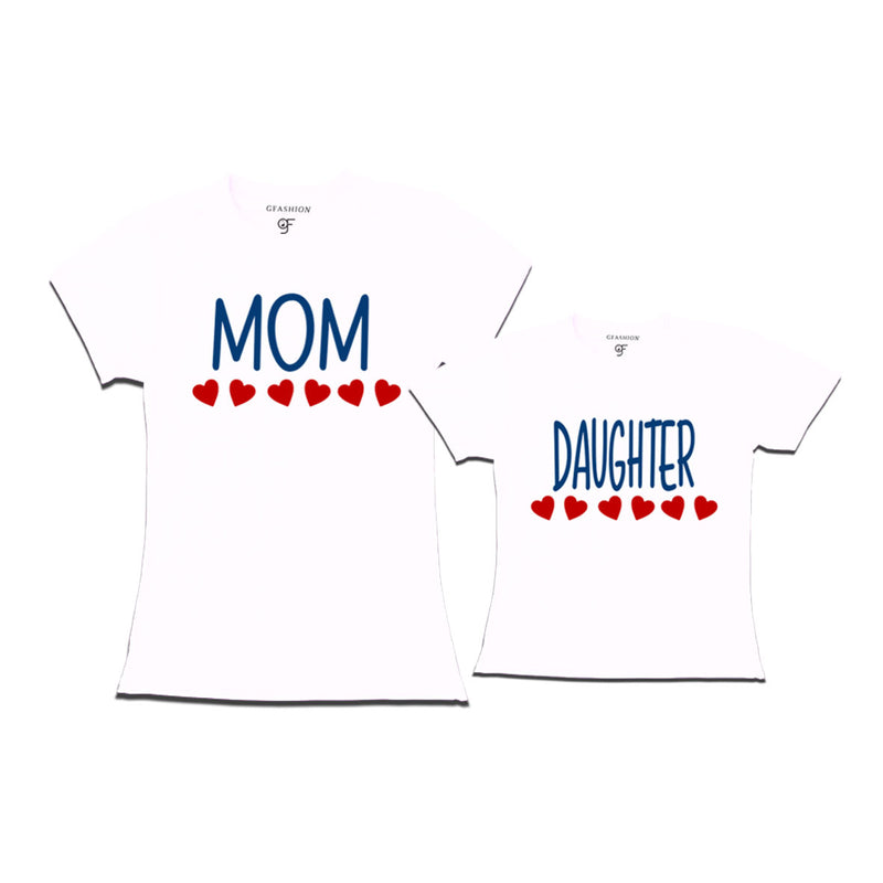 matching-t-shirts-for-mom-and-Daughter-get-now-from-gfahion-online-store-india-avaialble-all-colors-White