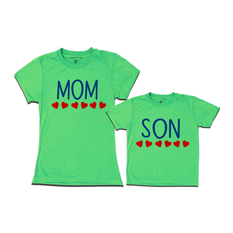 matching-t-shirts-for-mom-and-Son-get-now-from-gfahion-online-store-india-avaialble-all-colors-Pista Green