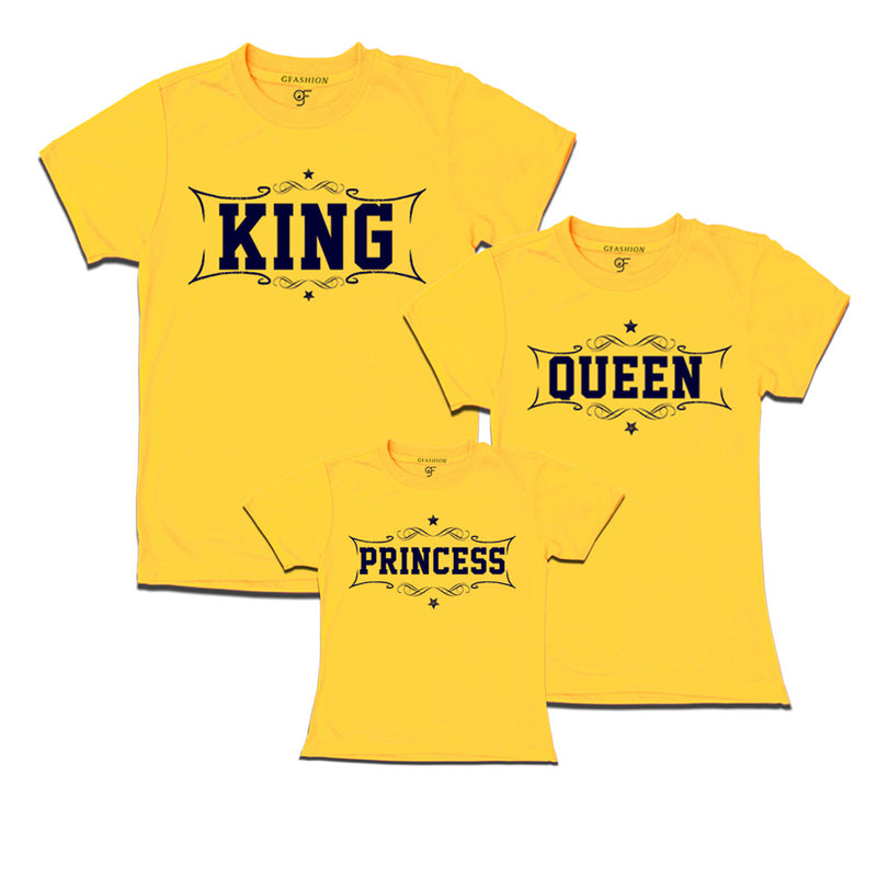 occasion can be celebrated with matching family t-shirt king queen and princess