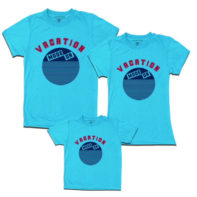 vacation mode on t shirt sky blue