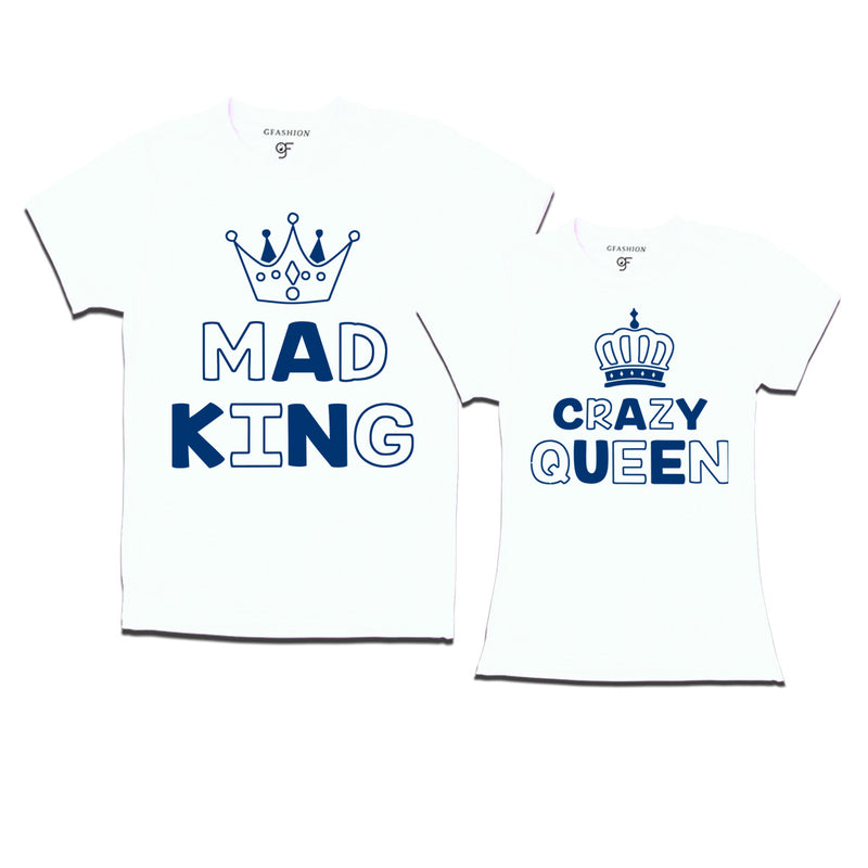 mad king crazy queen couple t shirts