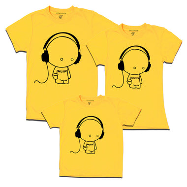 matching music family t-shirt for dad mom and dad